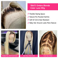 13x6 Lace Frontal Wig 1B 613 Ombre Blonde Full Lace Human Hair Wig Dark Roots Pre Plucked  Lace Front Human Hair Wigs for Women