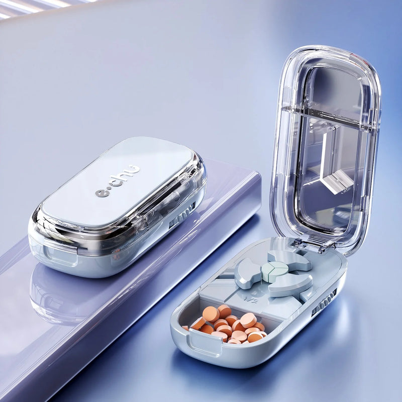 Tablet Divider Tablet Cutter with Storage Compartment for Small and Large Tablets Multiple Pill Cutters for Travel & Pets Daily