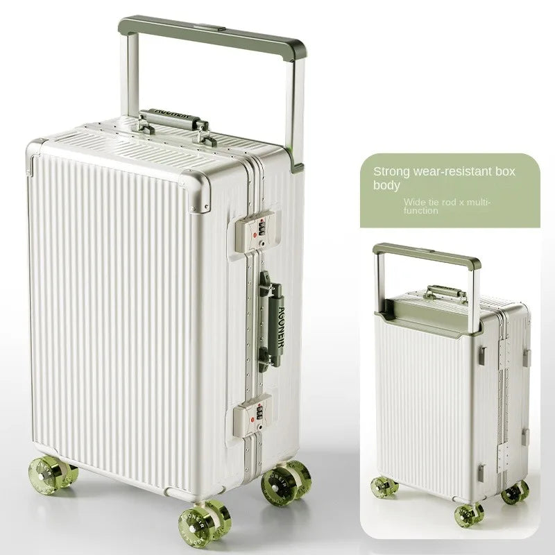 20"24 Inch Wide Handle Travel Suitcase Aluminum frame Carry-on Luggage Trolley Case with Wheels Boarding Box Rolling Luggage Bag