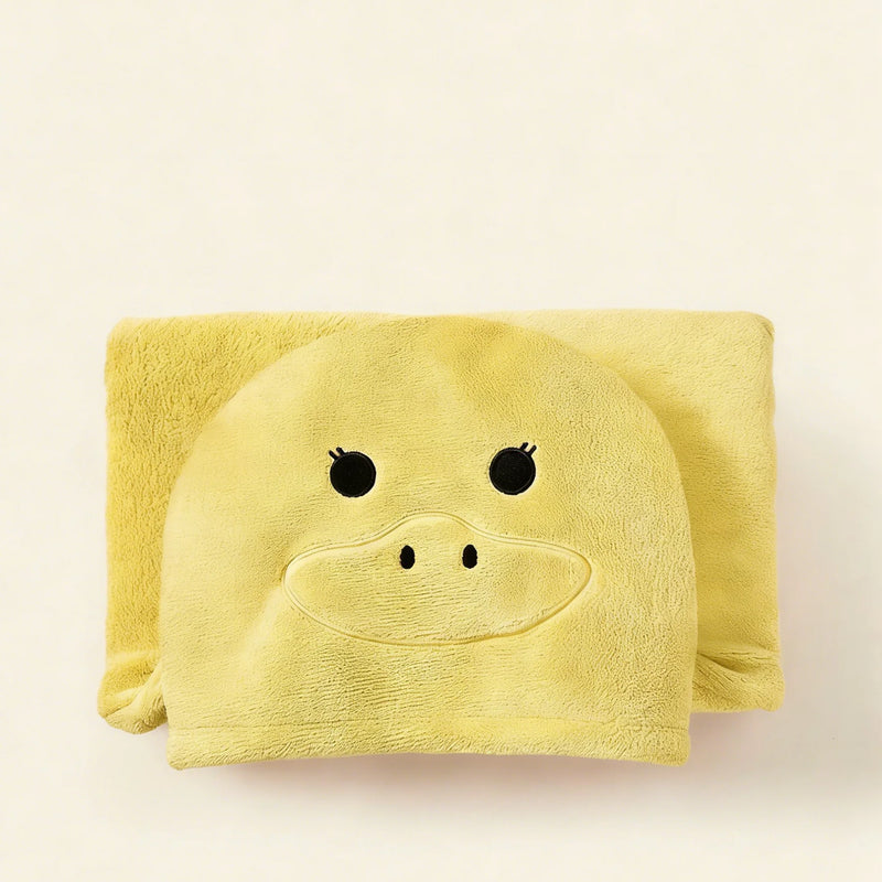 1pc Soft And Absorbent Baby Bath Towel With Cute Yellow Duck Design