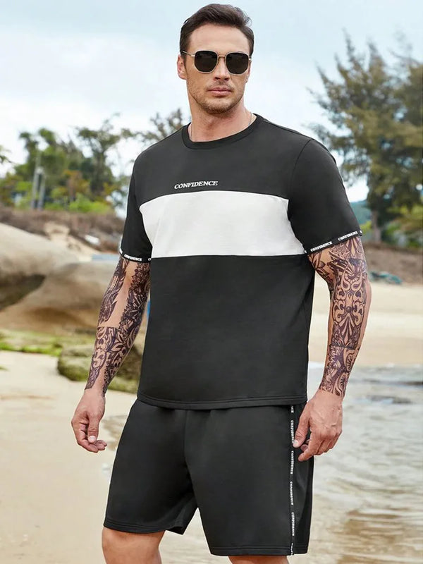 New Summer Vacation Leisure Daily 3D Men's Sports Wear Large Round Neck Short sleeved T - shirt Set Casual - View 3 | SAMAG