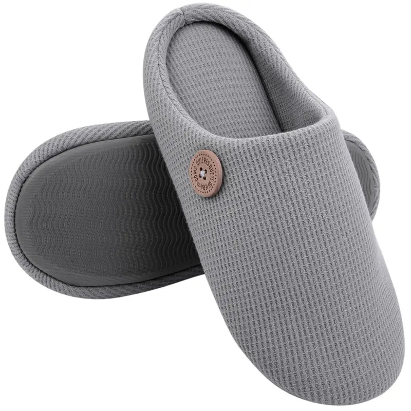 Asgard Plush Cotton Slippers For Men Winter Indoor Warm Anti-Slip Home Shoes Women Soft Memory Foam Furry Slides Bedroom Slipper