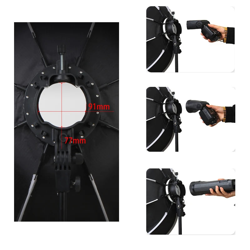 Triopo 90cm Universal Outdoor Umbrella Octagon Softbox w Honeycomb Grid Speedlite Photo Soft Box for Godox V1 AD200 Yongnuo 560