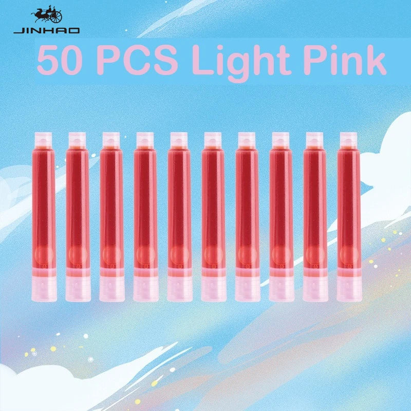 500/12 PCS JINHAO 12 Colors 3.4mm Non carbon Fountain Pen Ink Universal Sac Cartridges Refills School Office Supplies Stationery
