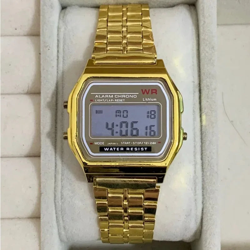 F91W Luxury Watch Waterproof Retro Digital Stainless Steel Sports Military Watches Men Women Electronic Wrist Watches Clock