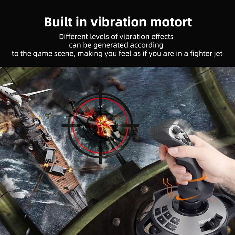 PXN-2113 PRO Simulated Flight Controller with Built in Motor Compatible with PC Mainstream Flight Games