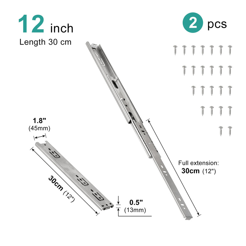 Drawer Rail 10~20Inch Stainless Steel Ball Bearing Slides | SAMAG