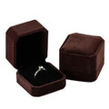Huitan Velvet Box for Rings/Earrings/Necklaces/Bracelets Simple Classic Engagement Wedding Packaging - Visuel 11 | SAMAG