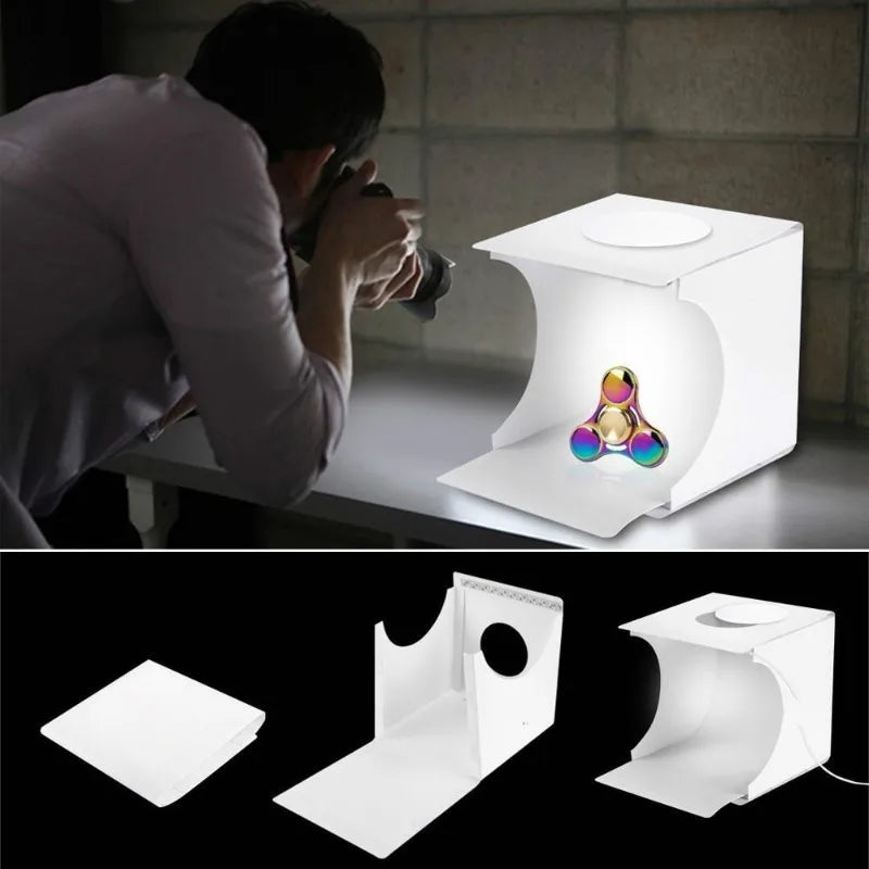 Dual LED Panels Folding Portable Photo Video Box Lighting Studio Shooting Tent Box Kit Diffuse Studio Softbox Lightbox