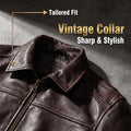 Men Genuine Top Layer Cowhide Leather Jacket Slim Fit Lapel Dark Brown Casual Business Coat Plus Size Real Leather