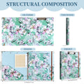 A4 3 Ring Binder Organizer with 5-Tab Dividers and Pockets, Portfolio Binder with Low Profile for Office, School