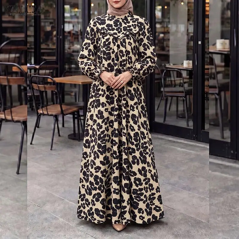 Women's Modest Fashion Muslim Long Dress Floral Print | SAMAG