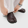 High-end Designer Split Toe Tabi Men's Sneakers and Casual Shoes Fashion Retro Leather Slip-On Loafers Men Shoes Tenis Masculino