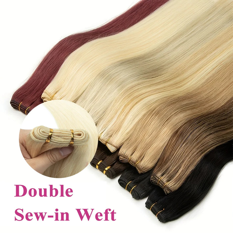 MRS Hair Bundles Human Hair Sew-in Double Weft Natural Straight Hair Bundles 50g/pack MachineRemy Natural Straight Bundle Deals