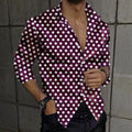 Men's multicolored Dot Geometric Pattern Dress Shirt | SAMAG