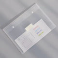 A4 minimalist transparent file folder, snap fastening large-capacity waterproof storage bag for school and office supplies