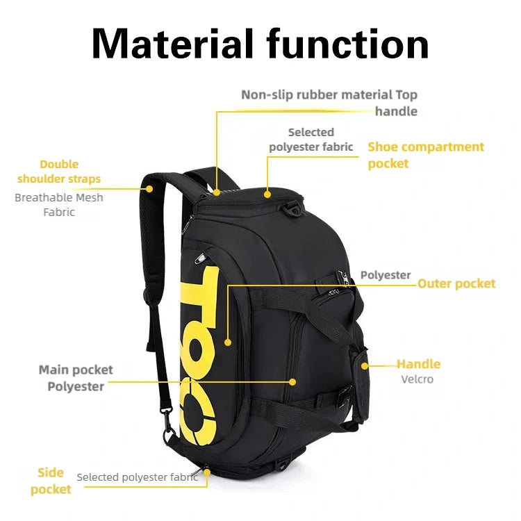 New T90 Travel Duffle Gym Backpack Women Fitness Boston Luggage Handbag Sports Shoe Shoulder Weekend Big Tote Train Bag Man