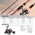 DEUKIO 1.8/2.1/2.4M Fishing Rod Reel Set Ultralight Carbon Fiber Rod and 5.2:1 Gear Ratio Reel Travel Sea Freshwater Fishing Set