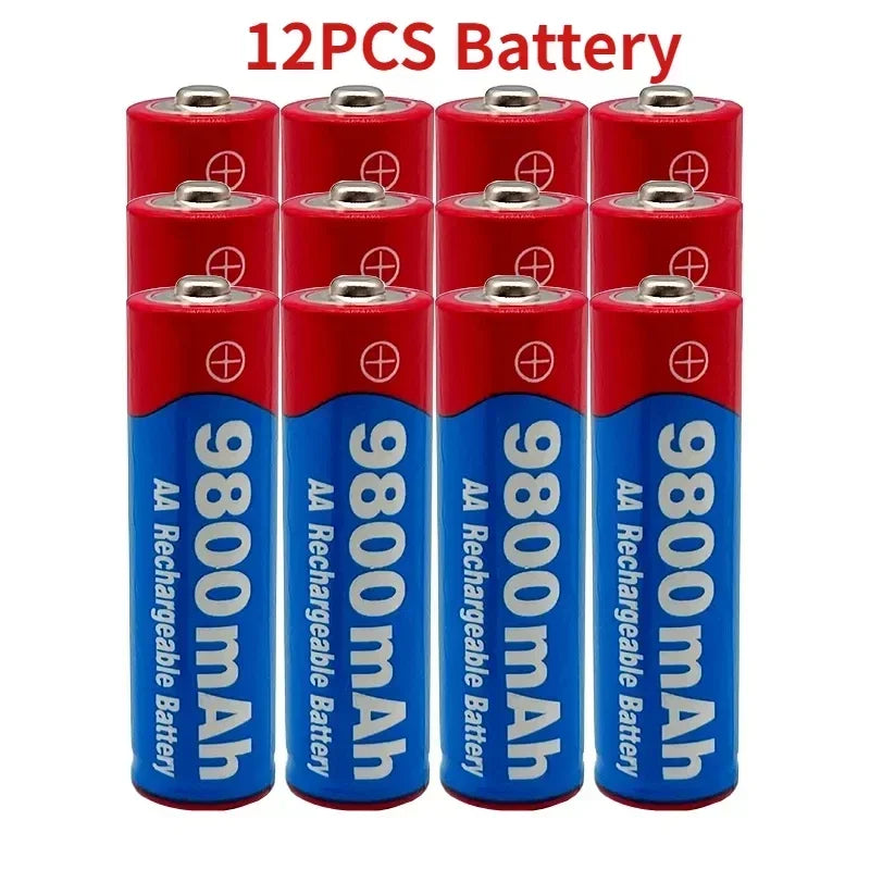 2026 New AA Rechargeable Batteries 9800Mah 1.5V New LED Lamp Toy Alkaline Rechargeable Battery Mp3