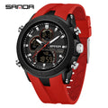SANDA New 6279 Casual Men's Electronic Watch Sports Multi Functional Waterproof LED Dual Display - Visuel 9 | SAMAG