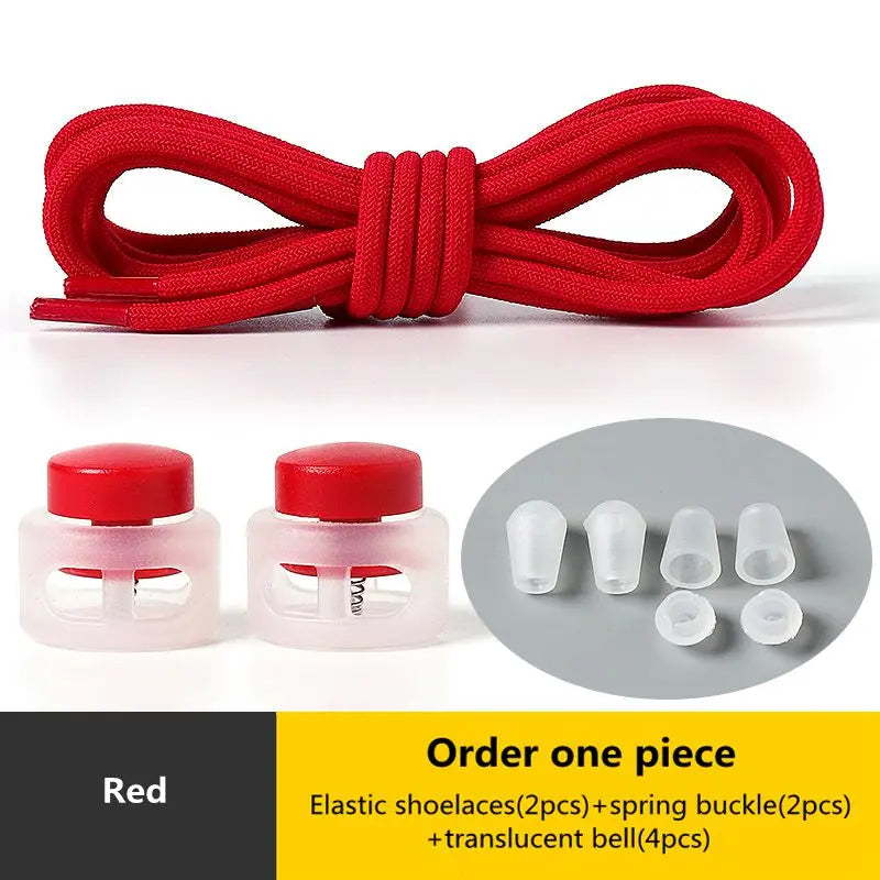 Spring Lock Shoelaces No Tie Shoe Laces Sneakers Round Elastic Shoelace Kid Adult Quick Without Ties Shoestrings Rubber Bands