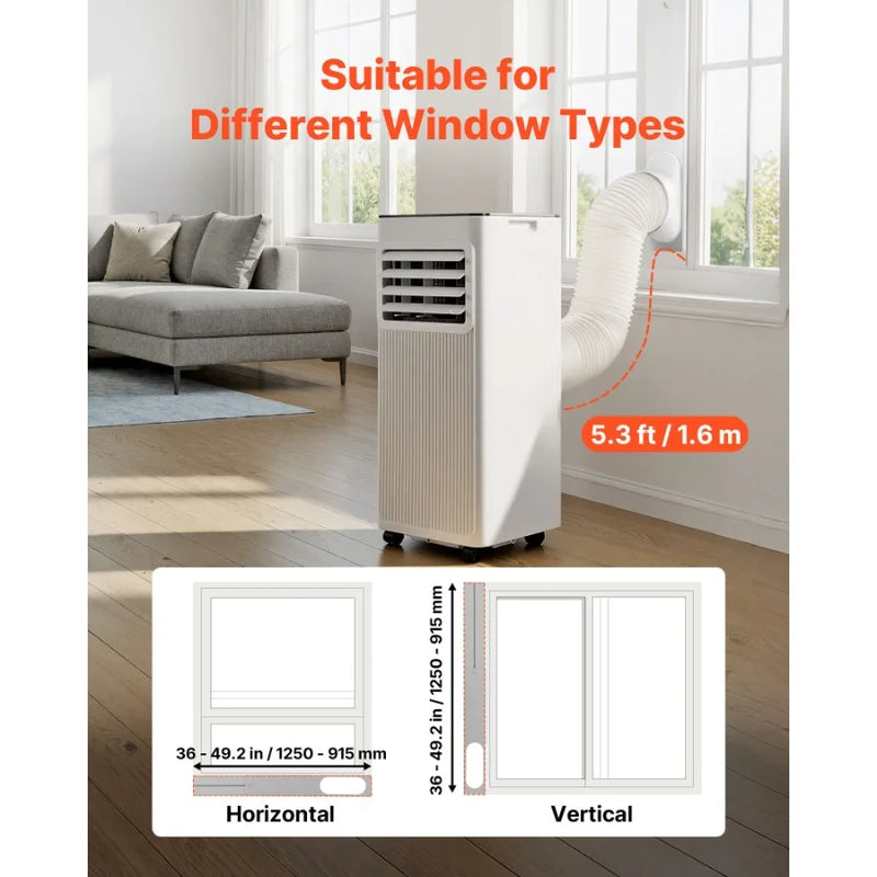 Portable Air Conditioner, 10000 BTU ASHRAE 6000 BTU SACC 3-in-1 Standing Cooling Ac Unit, with LED Touch Panel Remote Control,