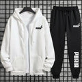 New in Women Tracksuit Trend Printing Hooded Sweatshirts Pants 2Pcs Set Casual Zipper Overcoat Suit Daily Clothing Autumn Winter