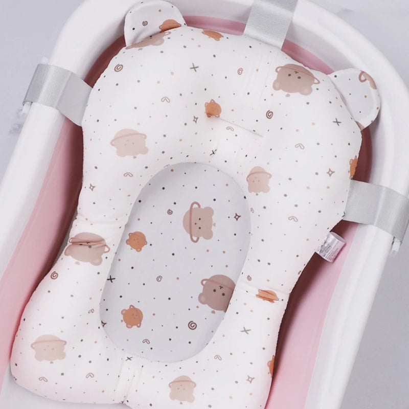 Baby Shower Bath Tub Pad Non-Slip Newborn Bathtub Mat Safety Nursing Foldable Support Comfort Body Cushion Mat Pillow Cartoon