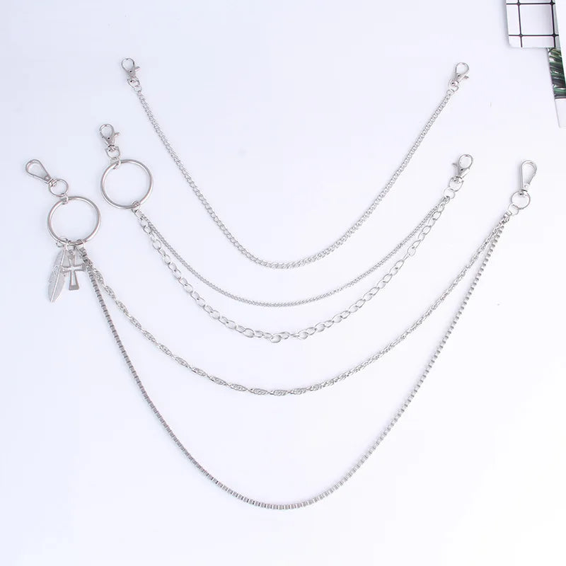 Women Punk Style Black Metal Chain Belt Fashion Decorative Waist Chain Versatile Belt For Dress Suit Fashion Accessories