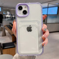 Simple Fashion Card Pocket Bag Colorful Bumper Phone Case For iPhone 16 17 Pro Max 15 14 13 12 11 16 Plus Air Clear Back Cover