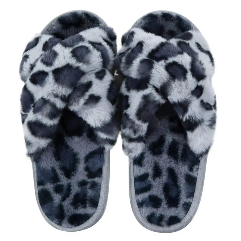 Shevalues Fashion Fluffy Home Slippers For Women Winter Indoor Open Toe Furry Cotton Shoes New Casual Furry Cozy Soft Slippers