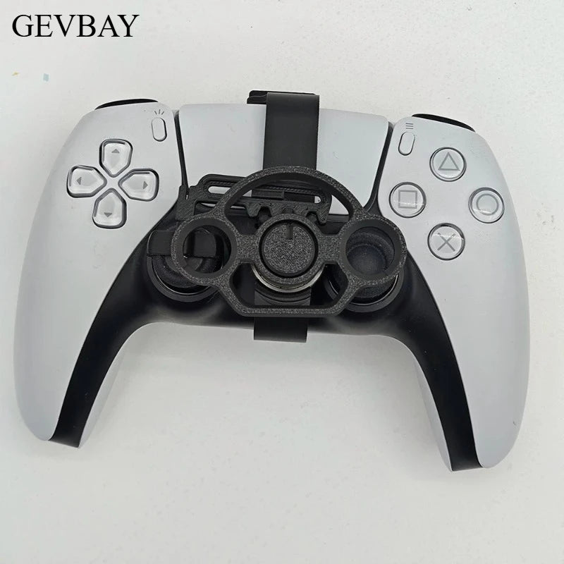 Mini 3D Printed Steering Wheel for PS5 Controller, Racing Game Auxiliary Simulator Wheel Gamepad Accessory