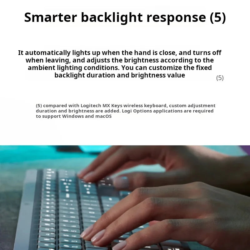 Logitech MX Keys S Wireless Office Keyboard - Smart Illuminated, Multi-Device Ergonomic w/ Logi Bolt, Low Profile & Portable