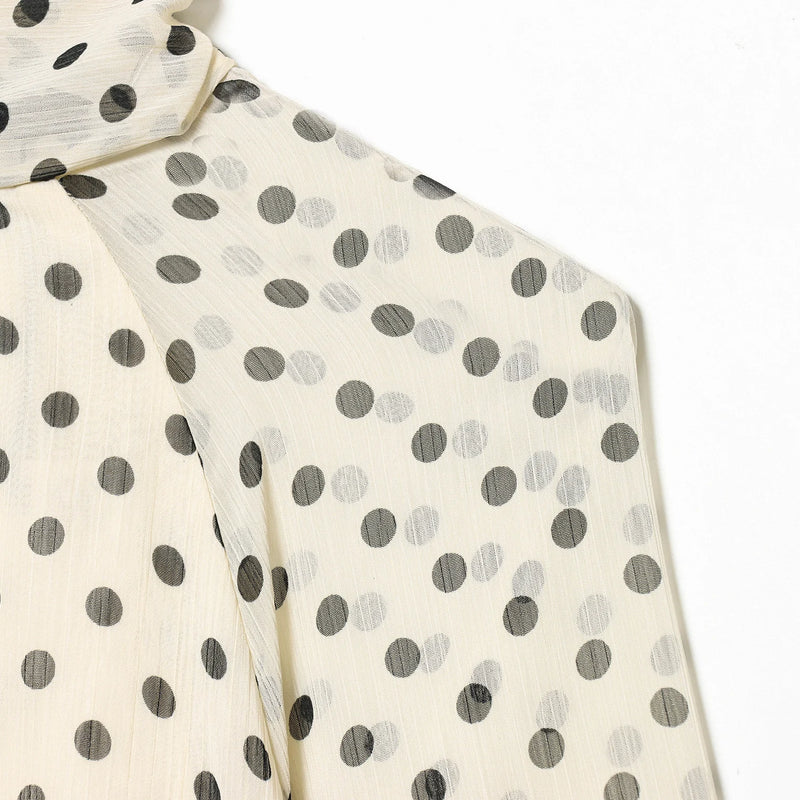 KONDALA Women Trendy Polka Dot Blouse Bow Tie O - Neck - View 5 | SAMAG