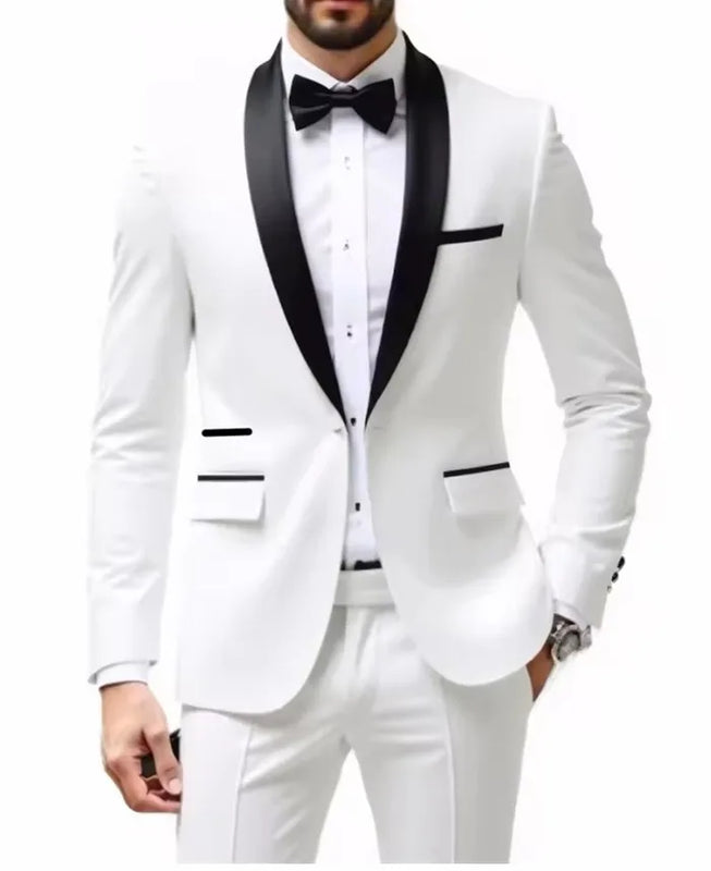 2 - Piece Men's Suit Suitable For Wedding Business Single Button Jackets And Pants Sets, Slim Fit - View 17 | SAMAG