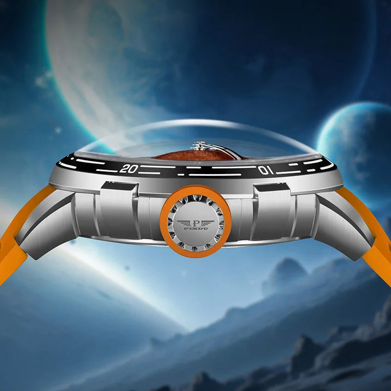 PINDU Design Original New Brand Wristwatches Miyota 8215 Planet Theme Series Mechanical Watch Men's Curved - Visuel 2 | SAMAG