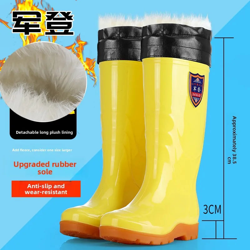 White Work Boots Waterproof Slip Resistant High And Medium Tube Food Hygiene Boots Rubber Shoes for Men Rain Boots