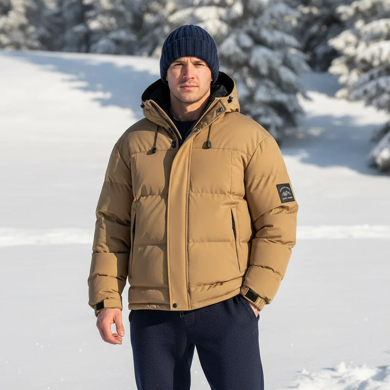 Winter Men's Warm Down Parkas Fashion Men Thermal Windbreaker Padded Coats Classic Men Cotton Warm Hooded Jackets Clothing