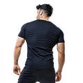 Summer Men Gym Bodybuilding Casual Short Sleeve Compression V-neck  Cotton Breathable Basketball Training  Pumping iron T-shirts