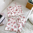 FINETOO Satin Pajama Set for Women Sleepwear Sexy Strap | SAMAG