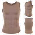 Striped Compression Belt Shaper Vest Men's Tummy Control Sleeveless Top Slim Fit Slimming Elastic Sports Bottoming Underwear New