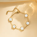 Classic Luxury Stainless Steel Bracelet Ladies Adjustable Five Flower Bracelets for Women New Fashion Party Jewelry Gifts Clover