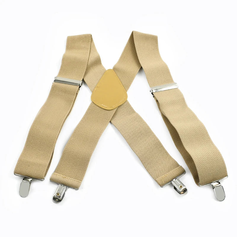 Deepeel Fashion 5cm Wide Adult Men's Suspenders 4 Clips Strap Adjust Elastic Men Braces Harness Man Suit Pants Belt Accessories