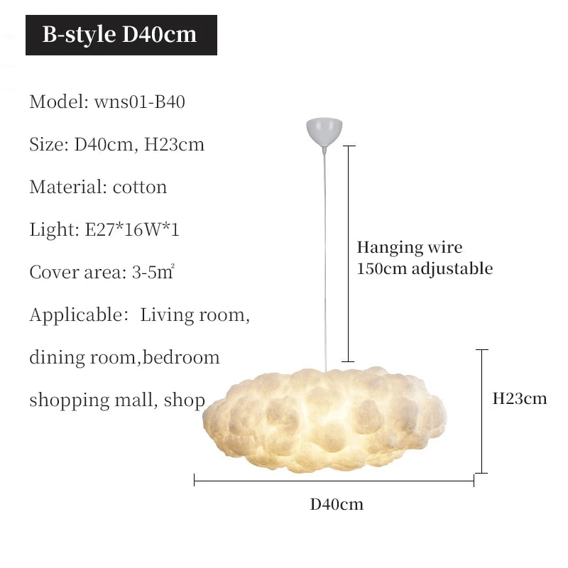 Modern Floating Cloud Led Pendant Light Living Dining Room Chandelier Lighting Bedroom Lampara Restaurant Hanging Lamp Luminaire