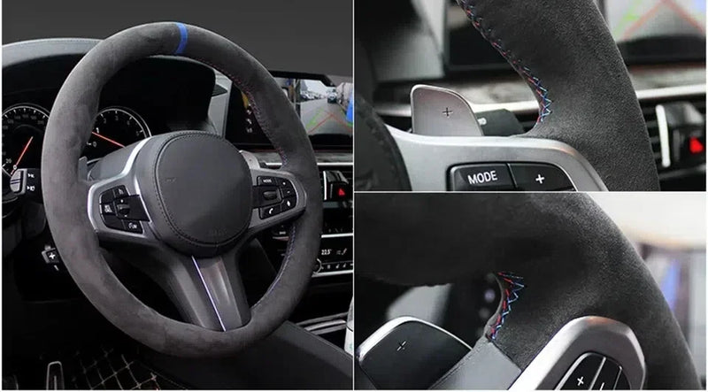 Custom Anti-Slip And Soft Suede Leather Car Steering Wheel Cover For Volvo V60 XC60 XC90 S60 S80 S90 Avant Steering Wrap