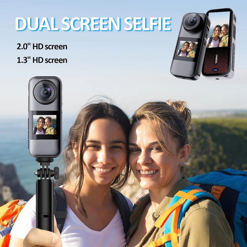 1 dual-screen sports camera for outdoor activities, with 32GB memory card, capable of taking photos and recording videos