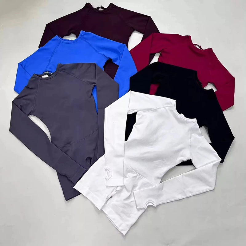 1 Piece Women Bodysuit Sportwear Backless Long Sleeve Short Leggings Seamless High Stretch for Yoga Run Gym Fitness Workout