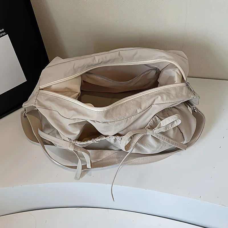 Large Capacity Women's Shoulder Bags Lightweight Nylon Pleated Crossbody Bag Multiple Pockets Hobo Bag For Women Commuting