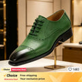 Men's lace up genuine leather business dress shoes, fashionable plus size men's shoes, workplace wedding shoes