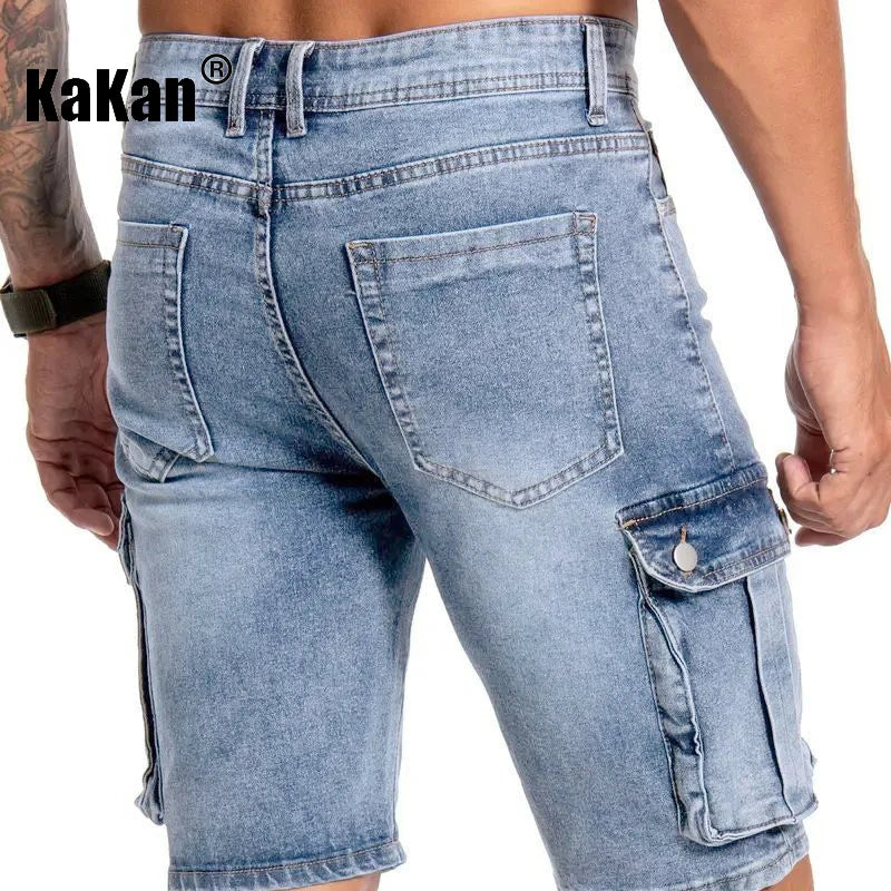 Kakan-y2k New Men's Summer Short Jeans, Multi Pocket | SAMAG